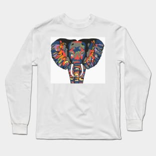 COLORFUL Elephant Painting Long Sleeve T-Shirt